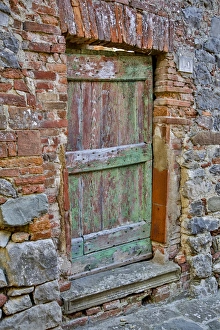 Weathered Prints: Italy, Tuscany, Old Doorway