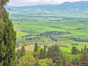 Rolling Prints: Italy, Tuscany, Pienza. Views of the Tuscan landscape from Pienza