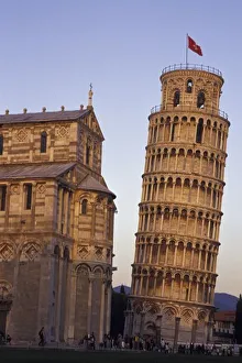 Livorno Prints: Italy, Tuscany, Pisa Leaning Tower of Pisa and cathedral
