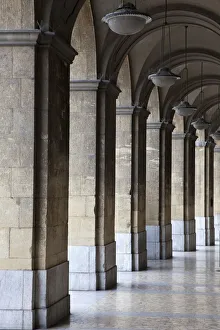 Europe Prints: Italy, Tuscany, Pisa. Vertical shot of a hallway in the streets of Pisa