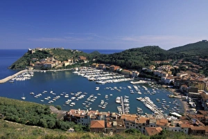 Hill Top Prints: Italy, Tuscany, Promontorio dell Argentario, Porto Ercole. Town view