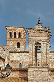 Bell Tower Prints: Italy, Umbria, Narni. The medieval cathedral of San Giovenale and bell tower in the ancient village of Narni