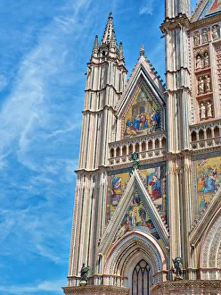 Elaborate Prints: Italy, Umbria, Orvieto. Orvieto Cathedral with it's beautiful facade