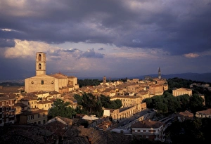 Perugia Prints: Italy, Umbria, Perugia. Sunset
