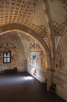 Northern Italy Prints: ITALY, Varese Province, Angera. Murals in the Justice Room, La Rocca fortress