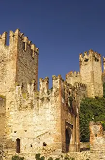 Lake Garda Prints: Italy, Venato, Soave. The Castle of Soave is a typical medieval military edifice