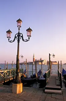San Marco Prints: Italy, Veneto, Venice, San Marco pier and San Giorgio Maggiore at sunset