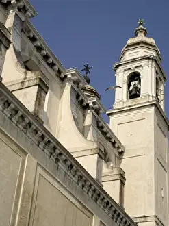Belfry Prints: Italy, Venice. Bell tower and architectural details of the Church of the Gesuati