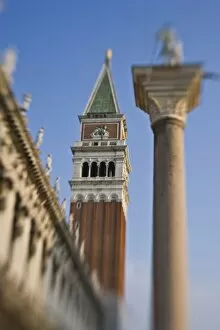 Italy, Venice. Bell tower at Saint Marks Square