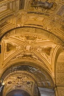 Italy, Venice. Ceiling artwork in the interior of Doges Palace