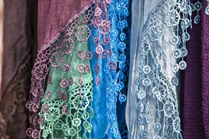 Italy, Venice. Colorful Venetian scarfs