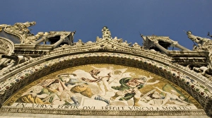 Byzantine Prints: Italy, Venice. Details of the facade of St. Marks Basilica