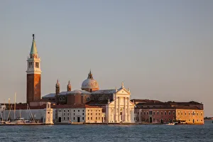Italy, Venice. Evening light on the San Giorgio Maggiore Church, a 16th Century Benedictine Church