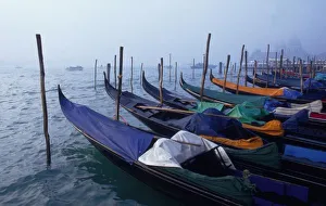 Venetia Prints: Italy, Venice. Gondolas