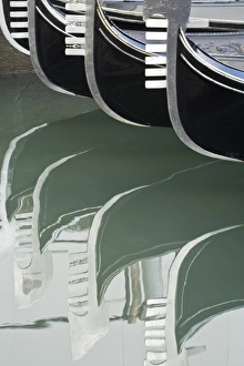 Images Dated 14th May 2006: Italy, Venice. Gondolas and reflecctions