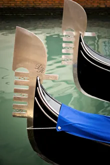 Iron Prints: Italy, Venice. Iconic bows of gondolas