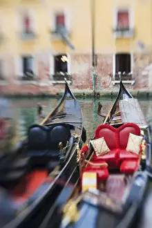 Italy, Venice, Selective Focus of Gondola in the Canals of Venice