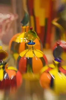 Perfume Prints: Italy, Venice, Selective Focus of Italian Glass perfume bottles in Venice