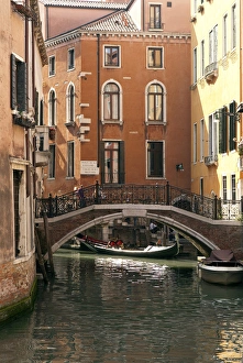 Images Dated 20th May 2011: Italy; Venice. A small bridge over a side canal in Venice