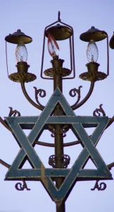 Star Of David Prints: Italy, Venice. Star of David with lights in the Jewish Ghetto