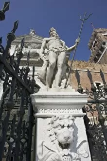 Italy, Venice. Statue of Neptune in front of the Arsenal