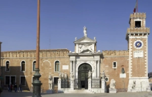 Naval Prints: Italy, Venice. Front view of the Arsenale