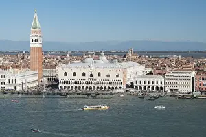 Belltower Prints: Italy, Venice. View of Venice from San Giorgio Island bell tower
