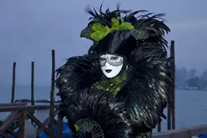 Images Dated 22nd February 2009: Italy, Venice. Woman dressed in costume for annual Carnival festival