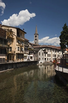 Images Dated 4th June 2009: Italy, Verbano-Cusio-Ossola Province, Omegna. Buildings along Torrente Nigoglia canal