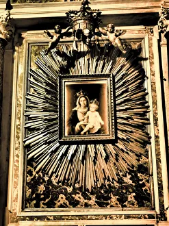 Italy, Vernazza. Infrared image of the interior of Santa Margherita di Antiochia Church