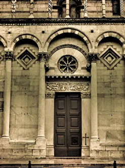Religion And Spirituality Prints: Italy, Vernazza. Infrared image of the interior of Santa Margherita di Antiochia Church