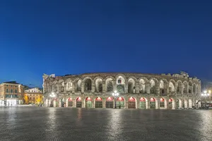 Prints of Italy, Verona. Piazza Bro dawn Images Dated 2020 March: Italy, Verona. Piazza Bro dawn