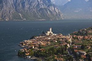Images Dated 25th May 2009: ITALY, Verona Province, Malcesine. Aerial town view