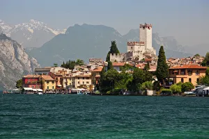 Northern Italy Prints: ITALY, Verona Province, Malcesine. Lakeside town view