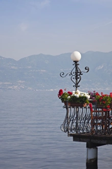 Italy, Verona Province, Torri del Benaco. Lakeside promenade detail