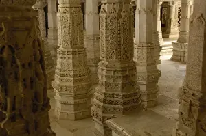 Jain Temple. 15th century Adinatha Temple at Ranakpur. Rajasthan. SW INDIA