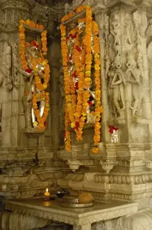 Jain Temple. 15th century Adinatha Temple at Ranakpur. Rajasthan. SW INDIA