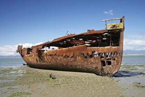 Images Dated 30th September 2008: Janie Seddon Shipwreck, Motueka, Nelson Region, South Island, New Zealand