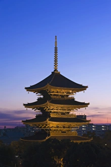 Japan, Kyoto, To-ji Temple Pagoda at Twilight