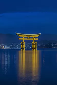 Japan Collection: Japan, Miyajima, Itsukushima Shrine, Twilight Floating Torii Gate