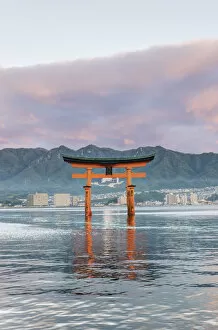 Japan Collection: Japan, Miyajima, Itsukushima Shrine, Floating Torii Gate at Sunrise