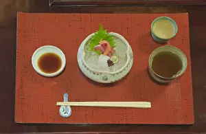Images Dated 20th November 2011: Japan, Tokyo, Sashimi Course at Traditional Japanese Restaurant