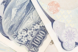 Images Dated 5th November 2008: Japanese Currency, 1000 Yen Notes Detail