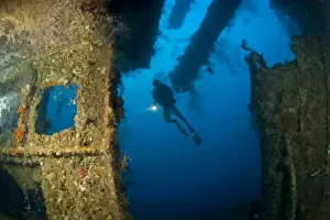 Wreck Prints: Japanese Teshio Maru Standard 1 V Freighter Wreck from WWII, Palau, Micronesia, Western