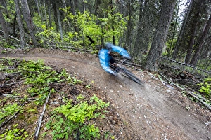 Images Dated 28th May 2012: Jared Lynch mountain biking the north end of the Whitefish Trail near Whitefish, Montana