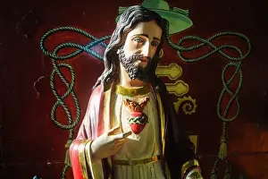 Jesus Prints: Jesus statue of the interior of the Unesco world heritage sight the church of Santa Maria
