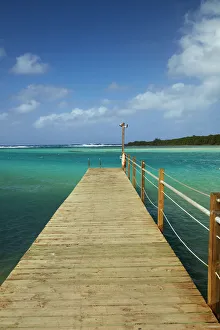 Oceania Prints: Jetty, Avana Harbor, Muri Lagoon, Rarotonga, Cook Islands, South Pacific