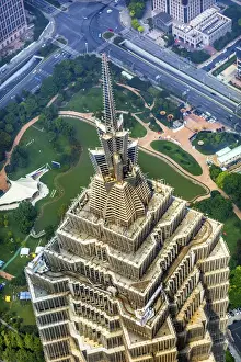 Shanghai Prints: Jin Mao Tower Skyscraper Close Up Patterns and Designs Liujiashui Financial District