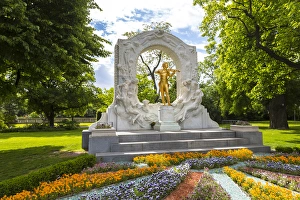 Johann Strauss Junior Statue in City Park of Vienna