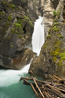 Canyon Wall Prints: Johnston Falls and Creek, Johnston Canyon, Banff National Park, Alberta, Canada